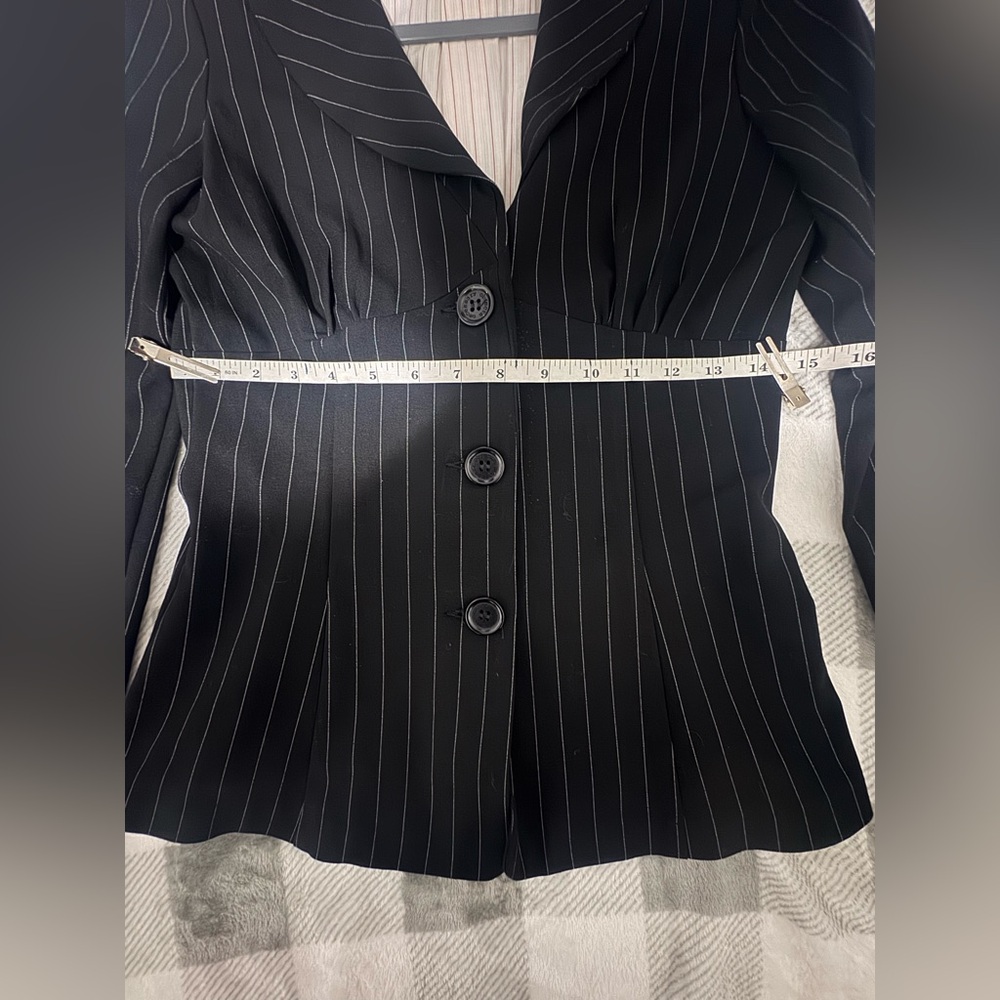 Necessary Objects Black Striped Blazer - image 7